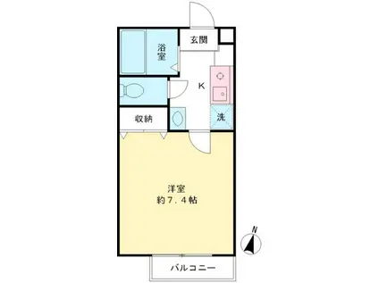 アルベレータ桜上水(1K/2階)の間取り写真