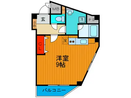 パークハウスヒノ(ワンルーム/3階)の間取り写真