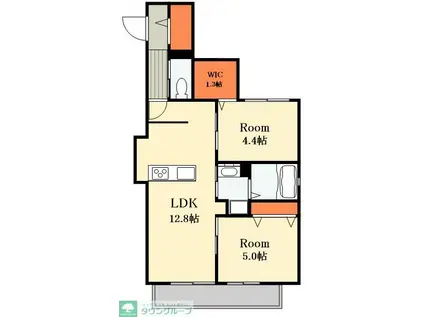 エスポワール KOU(2LDK/2階)の間取り写真