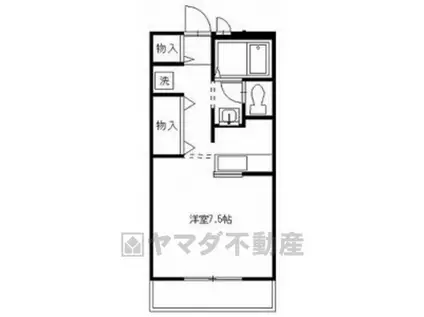 サンパレスB(1K/3階)の間取り写真