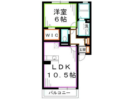 グリシーナ(1LDK/2階)の間取り写真
