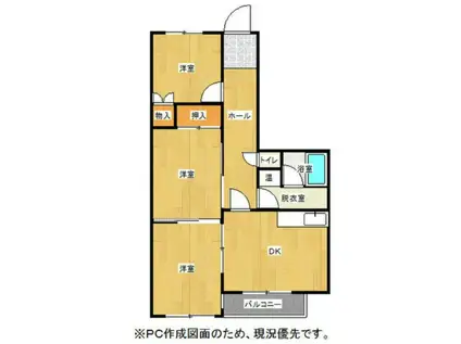 タウンヒル(3DK/3階)の間取り写真