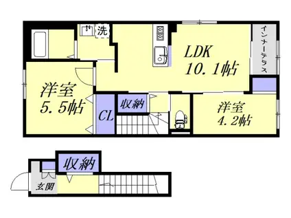 CAMALLIA(2LDK/2階)の間取り写真