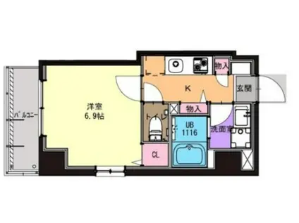 CIELO GAEDEN(1K/3階)の間取り写真