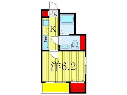 ALIVIO VIDA(1K/1階)の間取り写真