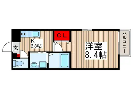 サンハイム(1K/1階)の間取り写真