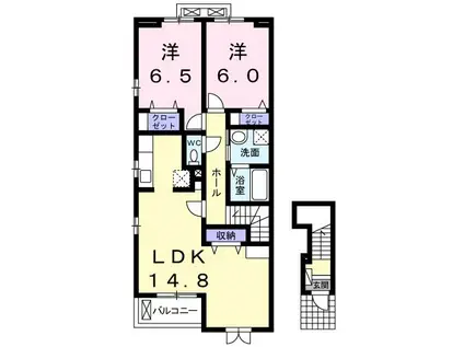 Ⅱ AURORE(2LDK/2階)の間取り写真