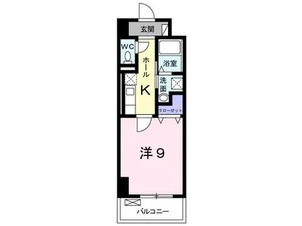 エスペランサ八日町(1K/2階)の間取り写真