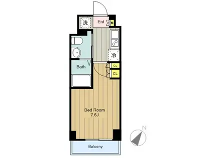 プラウドフラット登戸(1K/8階)の間取り写真