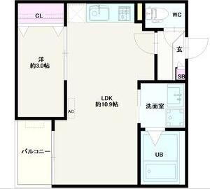 JACK SHUKUCHII(1LDK/2階)の間取り写真