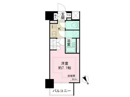 ファミール芝公園グランスイート ラ・ヴィル(1K/4階)の間取り写真