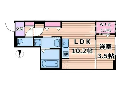 CASA BRANCHE(1LDK/1階)の間取り写真