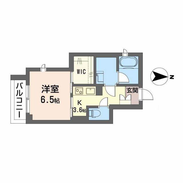ウエストハイツ(1K/2階)の間取り写真