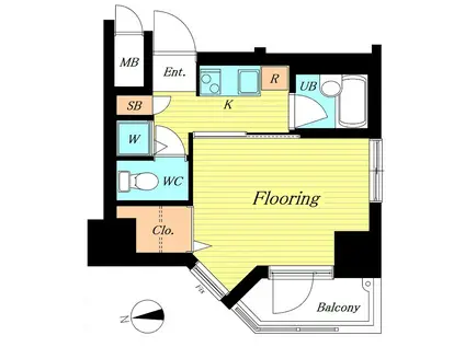 スパシエ府中駅前(1K/8階)の間取り写真