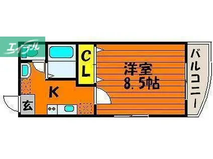 第6北村マンション(1K/2階)の間取り写真