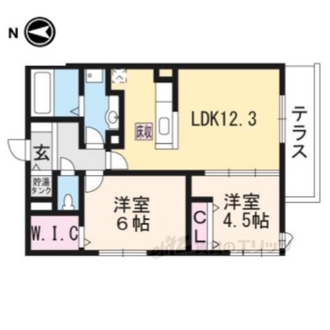 アラモード寺田(2LDK/1階)の間取り写真