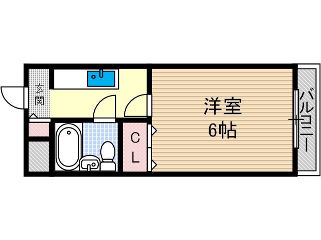 林泉第2ビル(1K/3階)の間取り写真