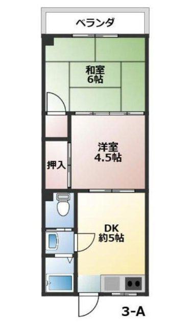 メトレス福田II(2DK/3階)の間取り写真