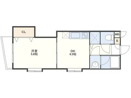 エンジェルコート白川(1DK/2階)の間取り写真