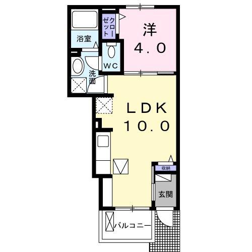 TIFFANY 1ST(1LDK/1階)の間取り写真