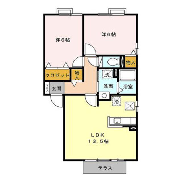 アスコット(2LDK/1階)の間取り写真
