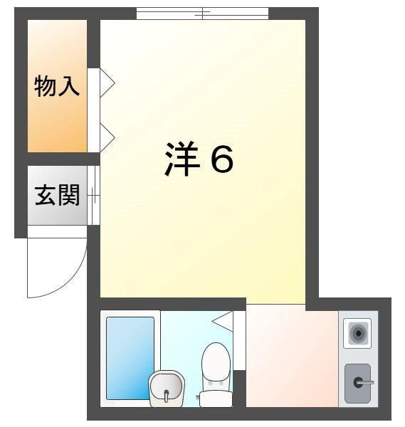 サンセルジュ香里園(1K/2階)の間取り写真