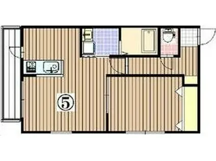 K-MODE菊水(1LDK/3階)の間取り写真