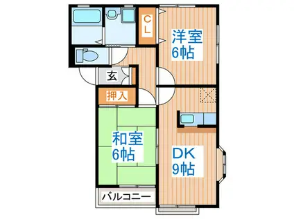 グランディSATO(2DK/2階)の間取り写真