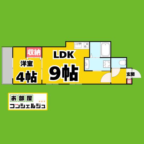 CHERIM庄内通ウエスト(1LDK/3階)の間取り写真