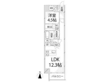 キャッスルコート土山(1LDK/6階)の間取り写真