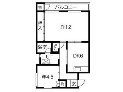 レジデンスANDO(2DK/1階)の間取り写真