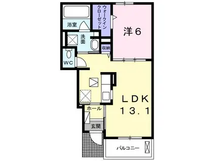 ベル・ソレイユ(1LDK/1階)の間取り写真