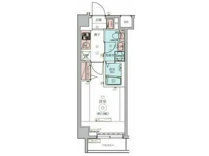 LEXE鷺沼(1K/1階)の間取り写真
