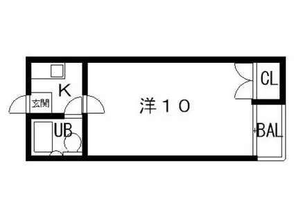 ドーミトーリィ上田(1K/2階)の間取り写真