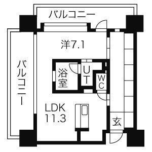 アーデン泉プレミア(1LDK/6階)の間取り写真