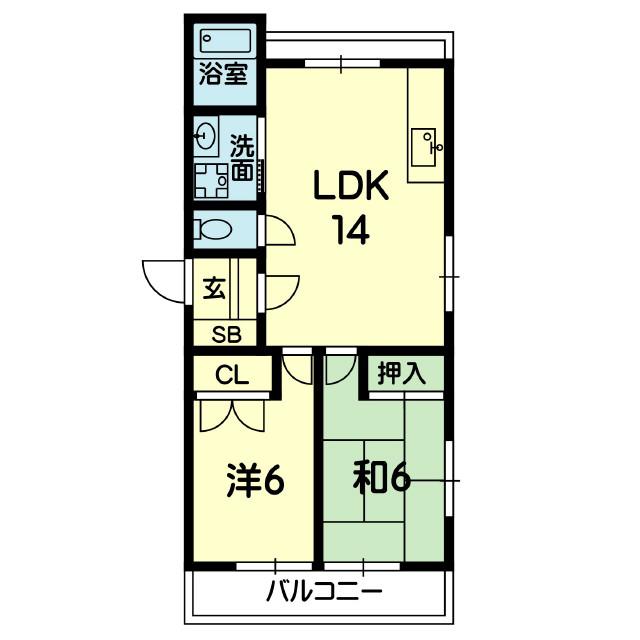 長嶺INAVA(2LDK/3階)の間取り写真