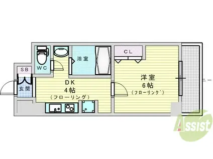 第13関根マンション(1DK/9階)の間取り写真