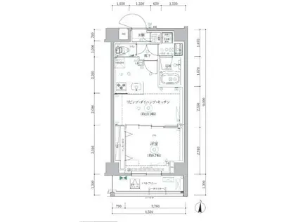 RELUXIA森下II(1LDK/5階)の間取り写真
