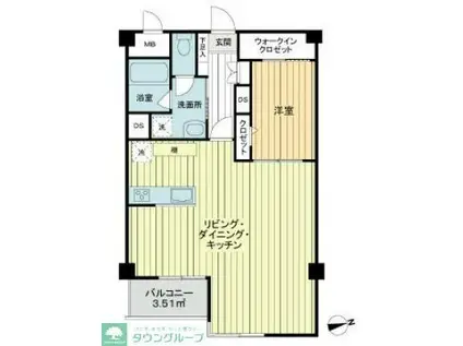 荻窪豊栄ステーションプラザ(1LDK/10階)の間取り写真