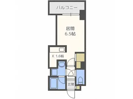 ビッグパレス北14条(1K/5階)の間取り写真