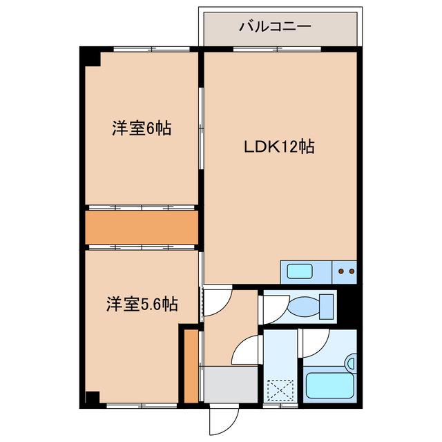 吉川マンション(2LDK/3階)の間取り写真