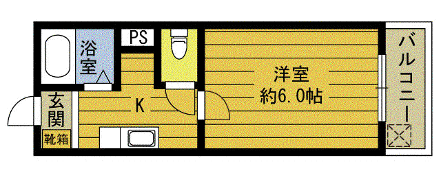 B-LINK MIYAZAKI(1K/1階)の間取り写真