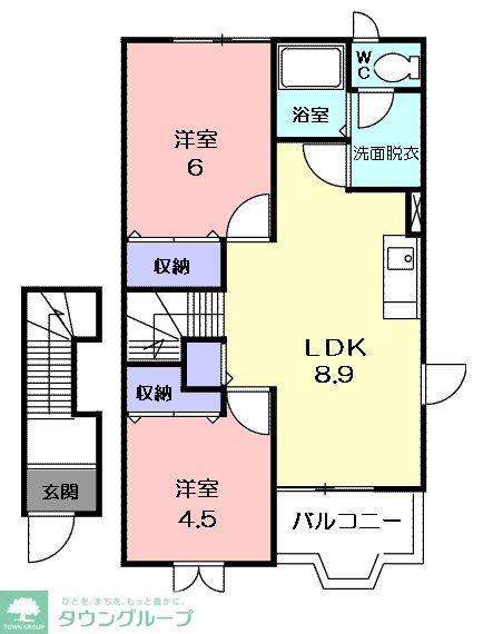 ヒルサイド・テラス(2DK/2階)の間取り写真