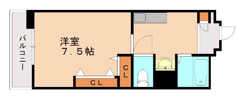 プレザンフォート南王子(1K/2階)の間取り写真