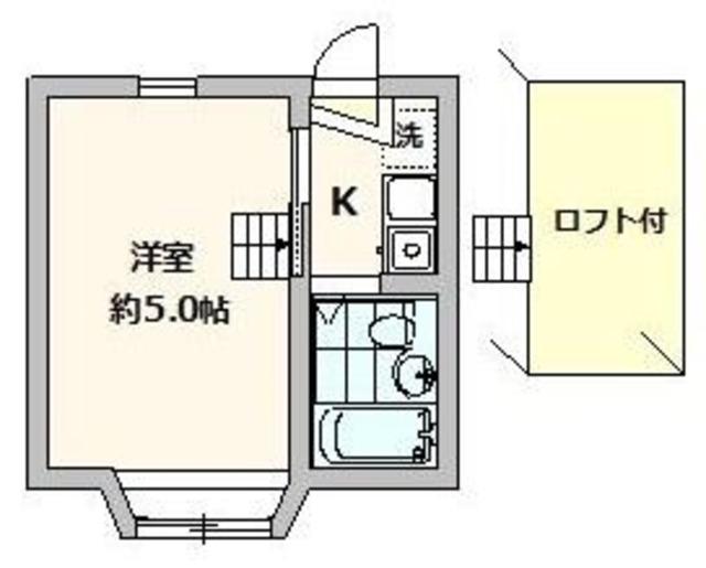 ライフピアフォンテーヌ(1K/2階)の間取り写真