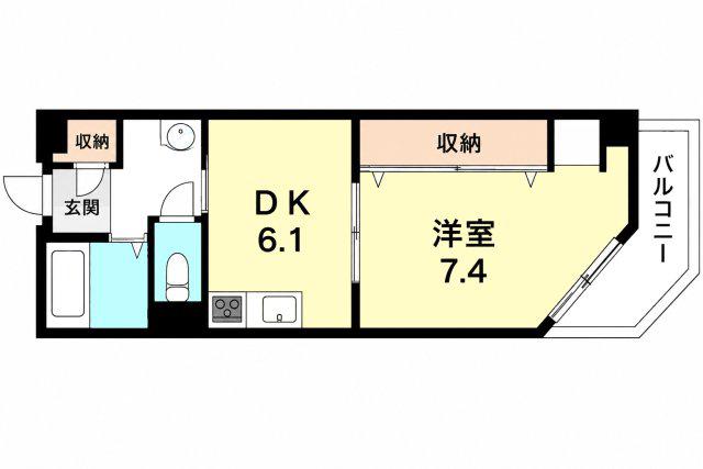 フェニーチェ・II(1DK/11階)の間取り写真