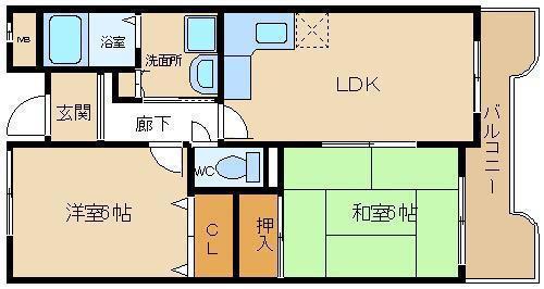 グランデーミFY(2LDK/3階)の間取り写真