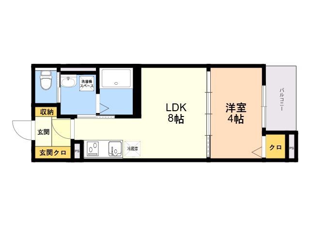 ROBOT HOME 竹下(1LDK/2階)の間取り写真