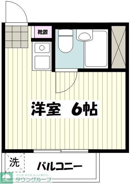 ランドール岸根公園(ワンルーム/2階)の間取り写真
