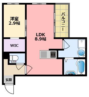 REGALEST武庫川駅南(1LDK/1階)の間取り写真